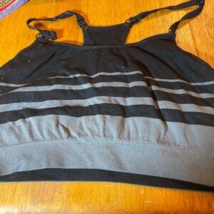 C9 Champion Striped Sports Bra Tank.  Black and Gray Size M (estimate)